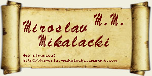 Miroslav Mikalački vizit kartica